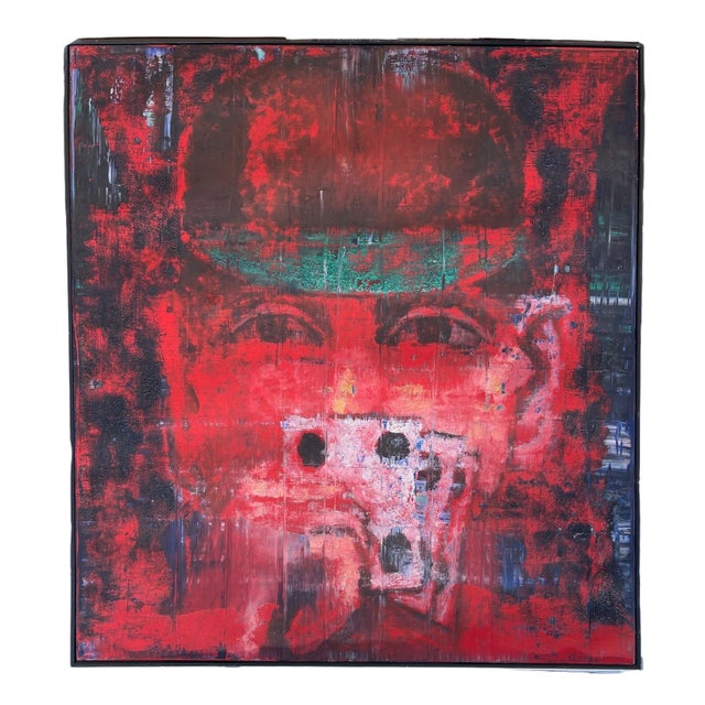 Aaron Fink, Large Modernist Oil Painting Card Poker Player Aaron Fink Pop Art Americana, 1986 For Sale - Image 14 of 14