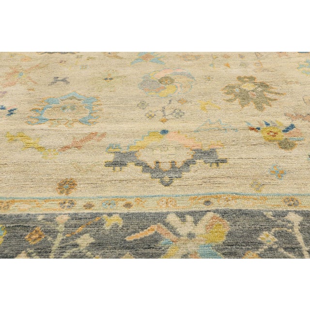 Early 21st Century Vintage Modern Turkish Oushak Rug - 10'03 X 13'09 For Sale - Image 5 of 9