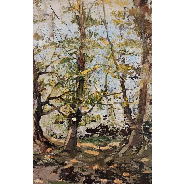 Ezelino Briante, Nel bosco, Oil on Cardboard, Framed For Sale - Image 7 of 12