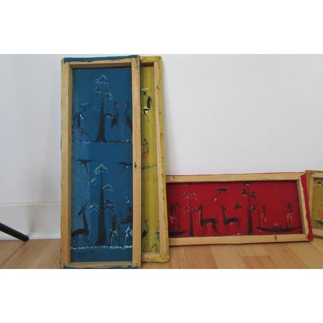 African Textile Artworks, 1950s, Set of 4 For Sale - Image 3 of 7