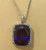 37.5 Carat Tanzanite Necklace & Diamond Pendant with Chain 14 Karat White Gold For Sale - Image 4 of 18