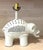 Ceramic white lamp in the form of an elephant. Blanc de chine with pierced lacy detailing. Made in the 1960's by Morris...