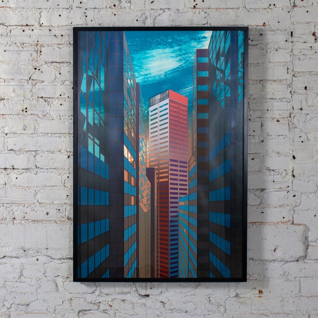 Abstract 1985 Limited Edition Modern Abstract Cityscape Serigraph Title Steel Mosaic #175/450 by Don Munz For Sale - Image 3 of 18