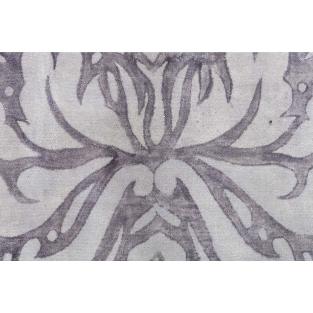 Art Nouveau Arabesque Dark Gray Art-Style Rug "Lilac Arabesque" For Sale In New York - Image 6 of 9