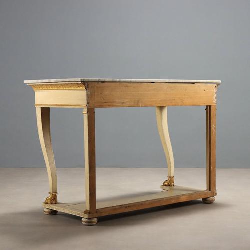 Restoration Console in Lacquered and Gilded Walnut For Sale - Image 10 of 11