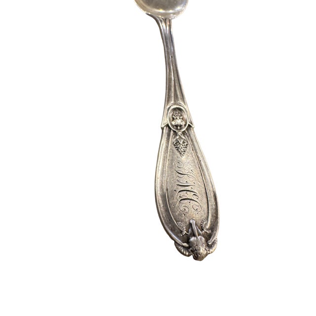 American 1900s Giles and Bros. Set of 6 "Grecian" Pattern Coin Silver Teaspoons. Antique For Sale - Image 3 of 7