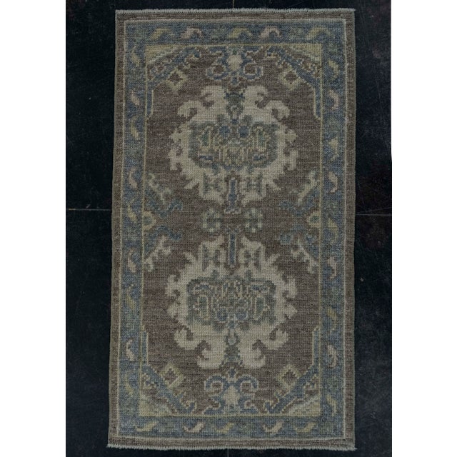 Blue Turkish Oushak Rug 2' x 3'6" #19450 For Sale - Image 8 of 8