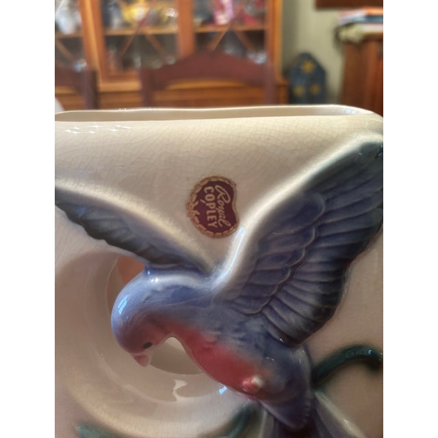 Royal Copley Blue Bird Vase Planter For Sale - Image 11 of 12