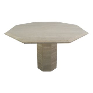 Mid-Century Travertine Dining Table, 1970s For Sale