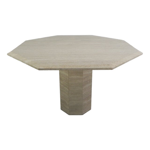 Mid-Century Travertine Dining Table, 1970s For Sale