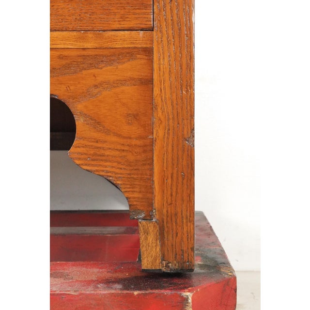 Wood Mid 20th Century Eastlake Style Ten Drawer Oak Flat File Cabinet For Sale - Image 7 of 10