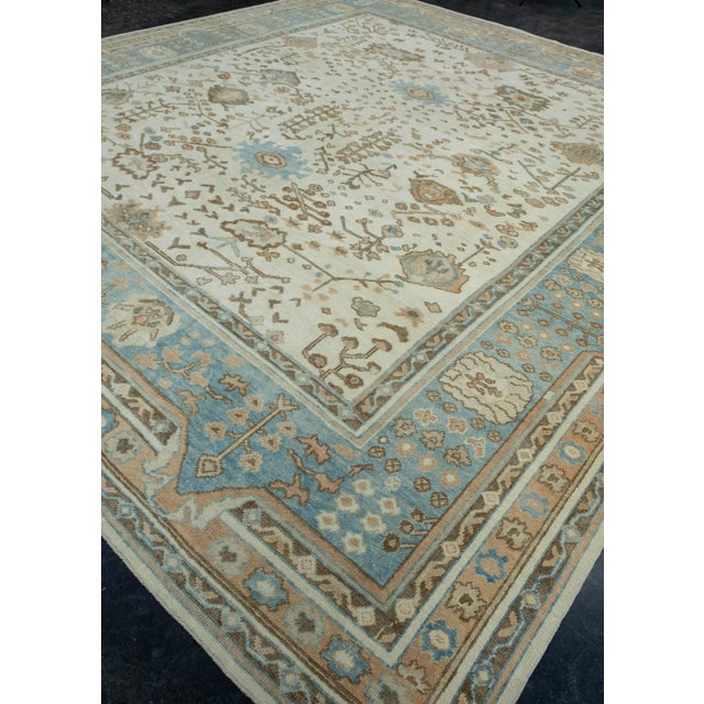Turkish Turkish Oushak Rug 13'6" x 14'9" #18576 For Sale - Image 3 of 8