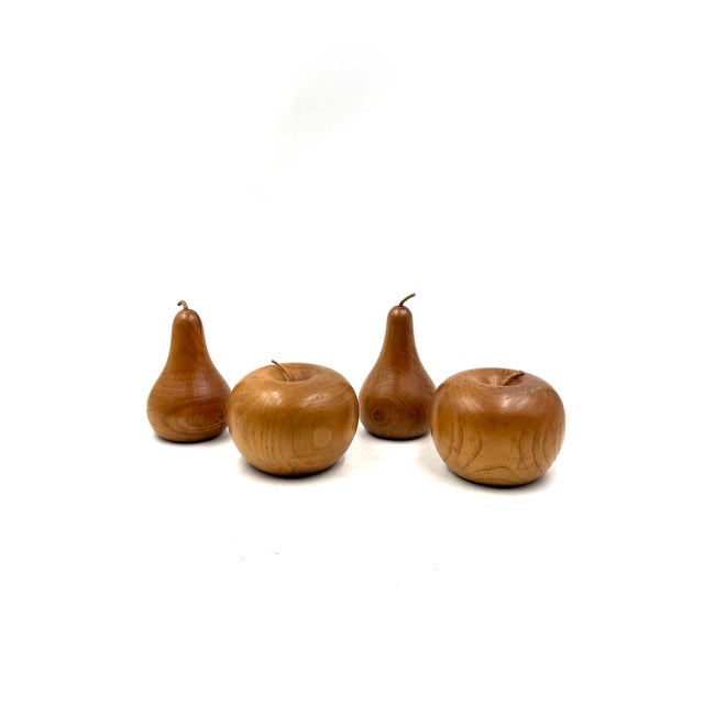 Mid-Century Modern Mid-Century Wooden Fruit Set in Cherry Wood, Italy, 1960s, Set of 4 For Sale - Image 3 of 11