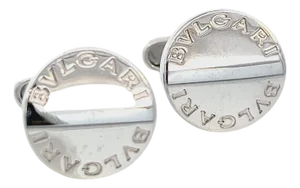 1990s Pair of Bvlgari Estate Sterling Silver Cufflinks 16.24 Grams
