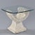 Curved Tessellated Stone Base End Table With Glass For Sale - Image 9 of 11