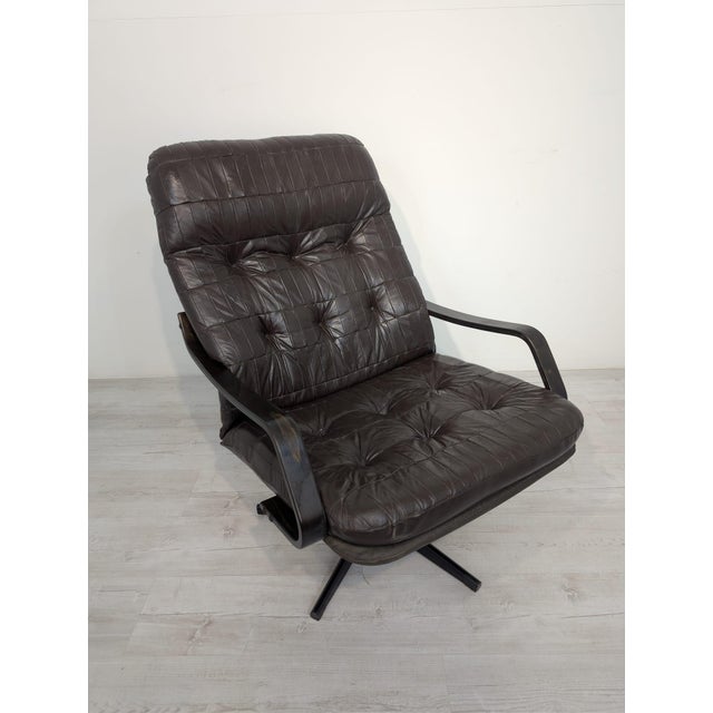Quilted Leather Armchair, 1970s For Sale - Image 13 of 13