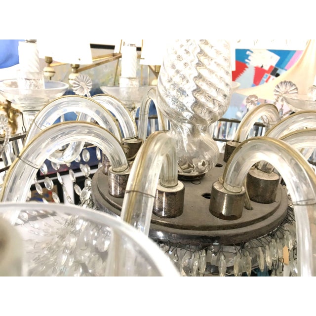 12-Light Crystal Crystal Chandelier, 1950s For Sale - Image 10 of 11