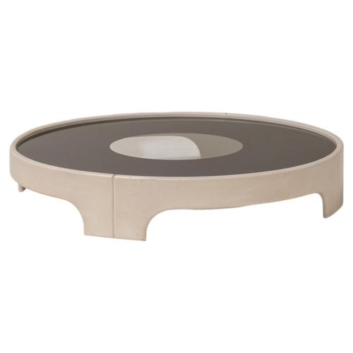 White Circular Off-White Coffee Table by Tito Agnoli, Italy, 1970s For Sale - Image 8 of 8