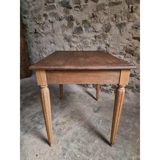 Vintage French Oak Desk and Bistro Chair in Beech, 1930, Set of 2 For Sale - Image 11 of 18
