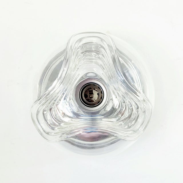 Metal Glass Wave/Futura Wall Lamps by Koch & Lowy for Peill & Putzler, Germany, 1970s, Set of 2 For Sale - Image 7 of 12