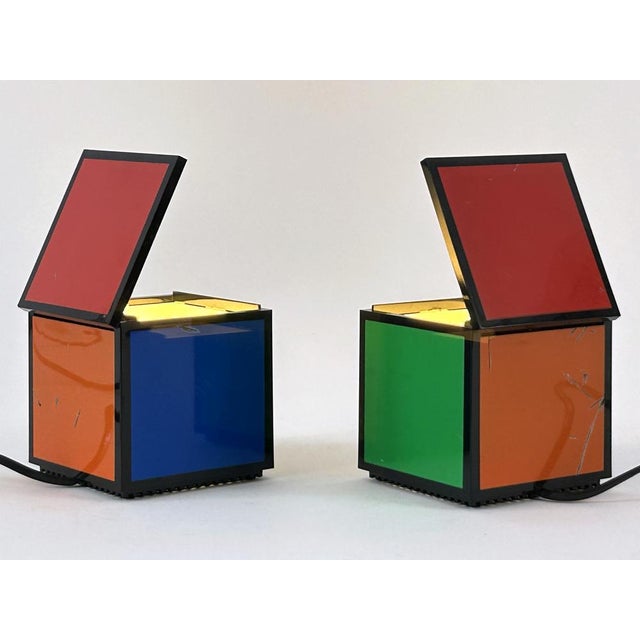 Early Pentacolore Cuboluce Table Lamps by Franco Bettonica & Mario Melocchi for Cini & Nils, 1972, Set of 2 For Sale - Image 10 of 18