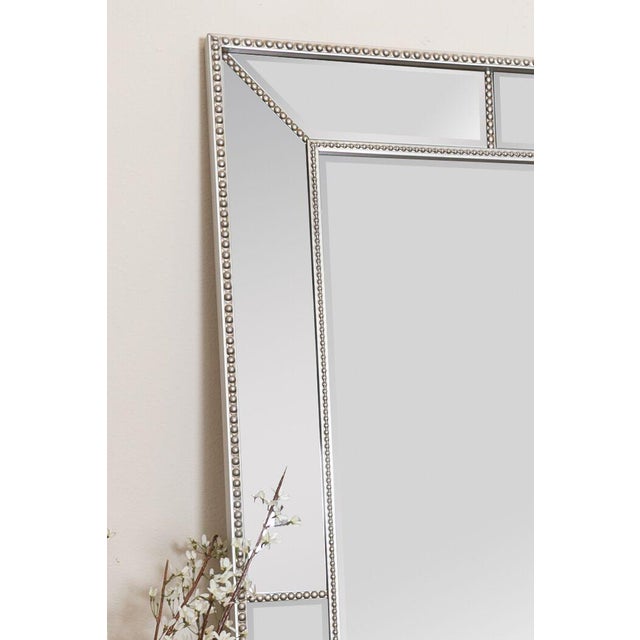 Roxeburghe Antique Silver Beaded Beveled Full Length Floor Mirror