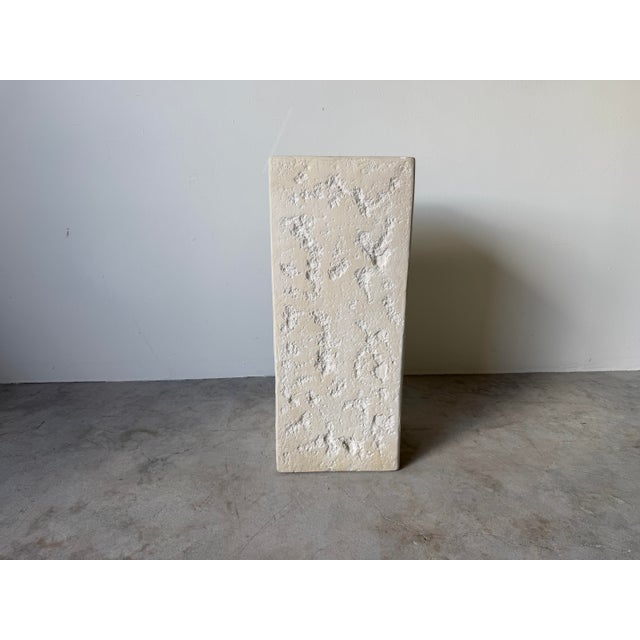 1980s Vintage Postmodern Organic Textured Plaster Display Pedestal For Sale - Image 9 of 12