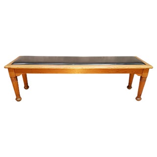 Antique Art Deco Oak Hall Bench For Sale