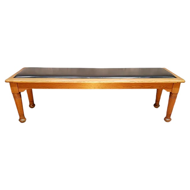 Antique Art Deco Oak Hall Bench For Sale