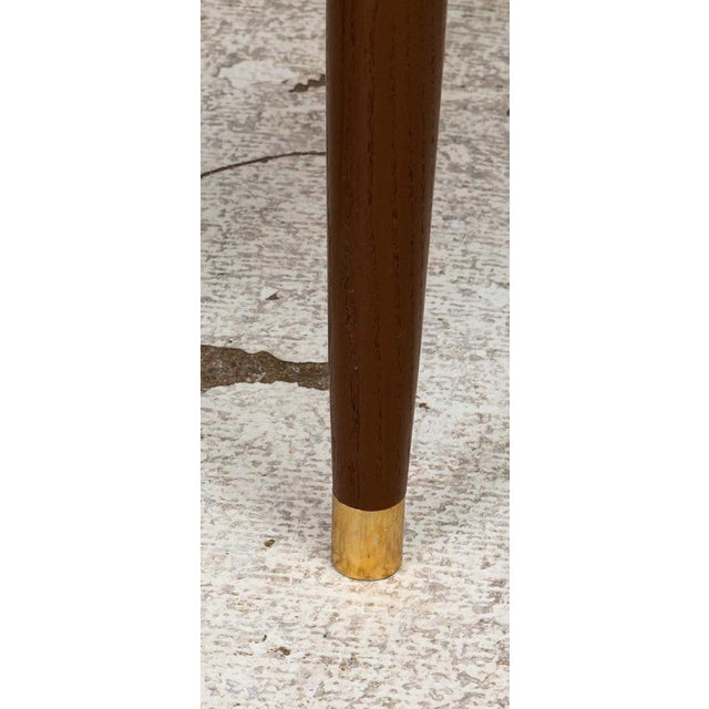 1960s Mid Century Benches With Walnut Legs and Brass Sabots For Sale - Image 5 of 11