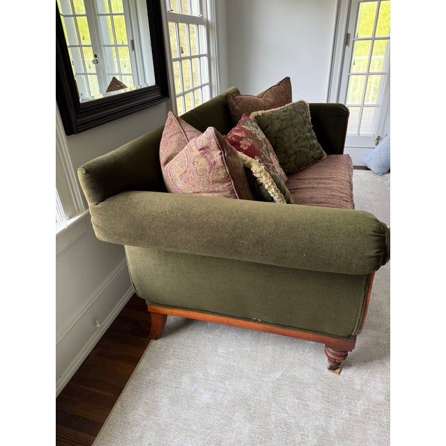 Late 20th Century Late 20th Century Ralph Lauren American Victorian Velvet Sofa For Sale - Image 5 of 5
