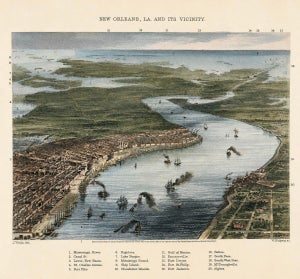 New Orleans, Louisiana and Vicinity Original Steel Engraving, by Ridgway, 1863
