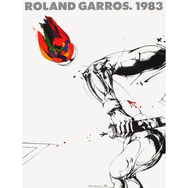 VLADIMIR VELICKOVIC Roland Garros 82' Official Poster 1982 original poster on coated paper signed in the plate in mint...
