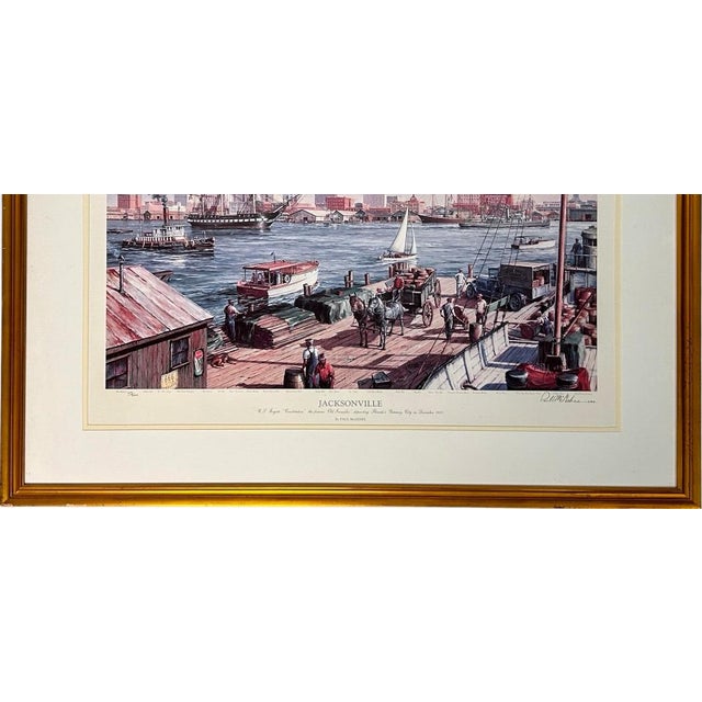 Paul McGehee Signed Limited Edition Jacksonville Maritime Art Print Framed 1985 For Sale In Portland, ME - Image 6 of 14