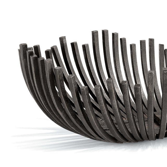 Regina Andrew Webbed Bowl Oblong in Blackened Iron For Sale - Image 4 of 5