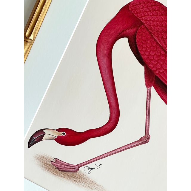 Finely detailed, this hand-painted flamingo in a deep pink, is painted by our master artist using acryllic paint and...