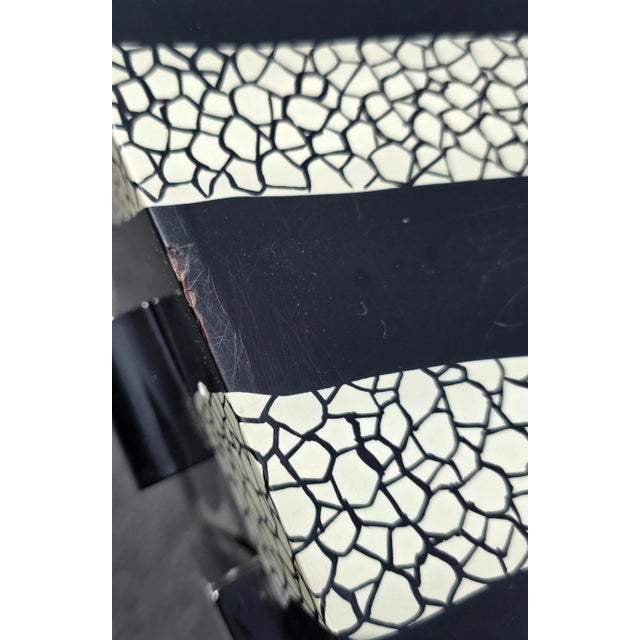 Black 1990s Postmodeen Zebra Print 2 Door Cabinet Buffet Sideboard Console For Sale - Image 8 of 12