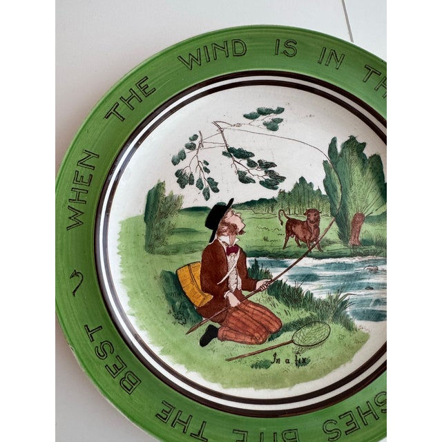 Ceramic Antique Wedgwood Etruria Simple Simon Transferware Cabinet Plate, England, 10” For Sale - Image 7 of 10