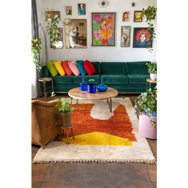 New Handmade Moroccan Mrirt Rug This new Moroccan Mrirt rug is a refined contemporary piece, entirely handmade in Morocco...