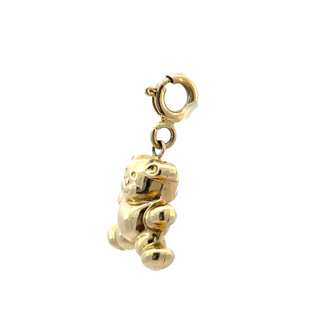 14k Yellow Gold Teddy Bear Charm/Pendant For Sale - Image 4 of 7