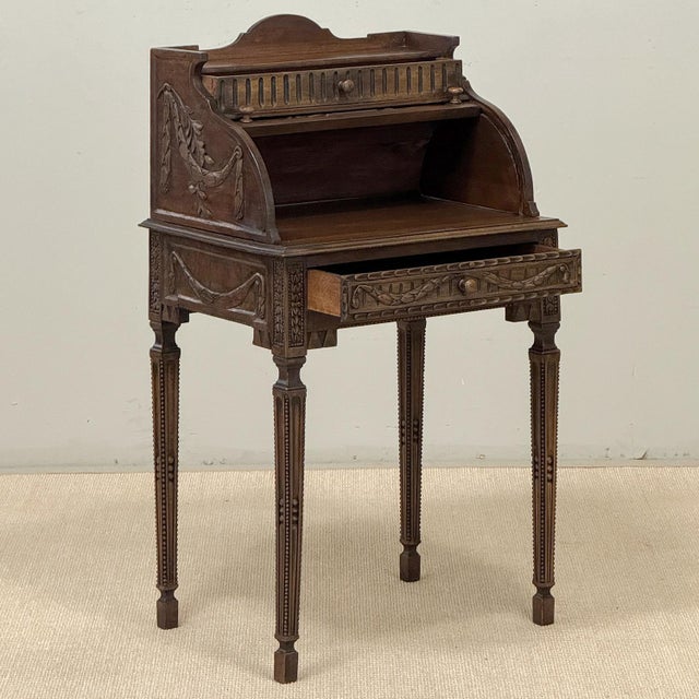 19th Century French Louis XVI Fruitwood Cylinder Cabinet ~ Nightstand For Sale - Image 14 of 18