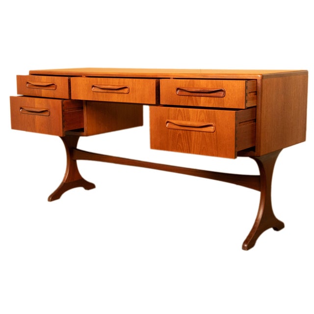 Wood Original Mid Century Modern Danish Style Teak G Plan Furniture "Fresco" Desk Vanity by v. B. Wilkins, 1966 For Sale - Image 7 of 16