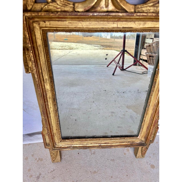 Gold Late 19th Century French Louis XVI Giltwood Wall Mirror For Sale - Image 8 of 12