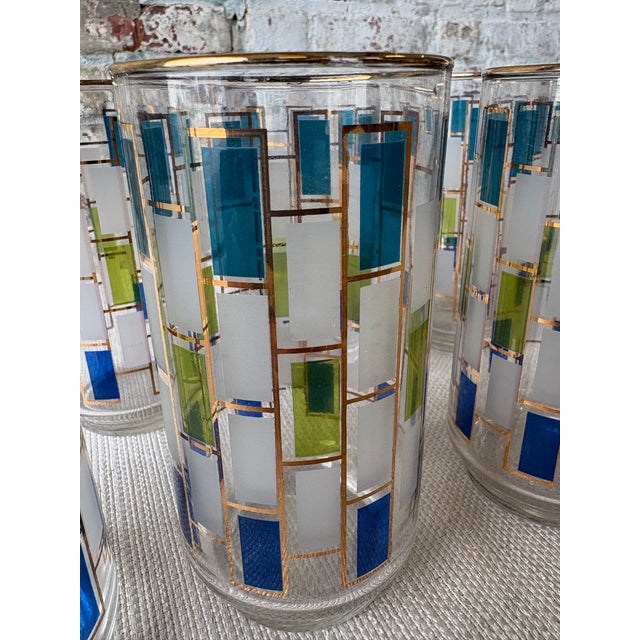 Vintage Mid-Century Modern Geometric Tumblers - Set of 8 For Sale - Image 4 of 7