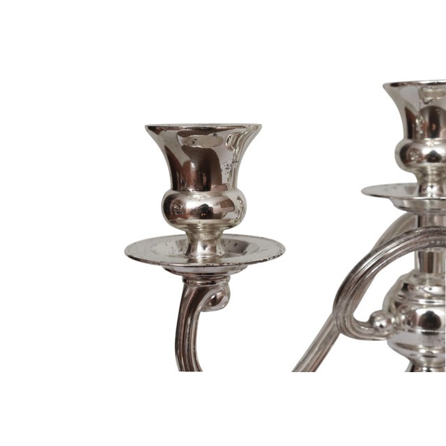 English Silver Plate Twisted Arm Candelabra, a Pair For Sale - Image 3 of 6