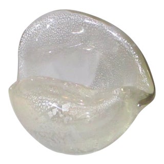 Murano Silver Foil Conch Shell For Sale