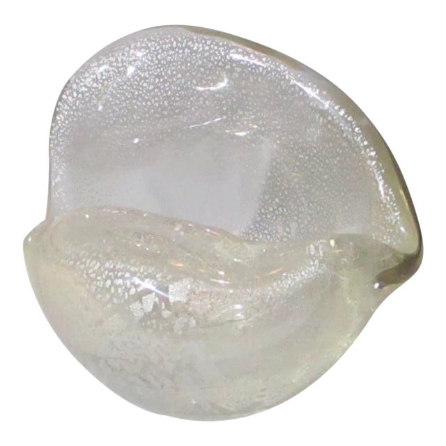 Murano Silver Foil Conch Shell For Sale