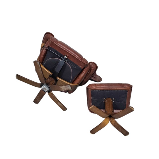 Set of Lounge Chair and Ottoman from Hjellegjerde Møbel, Sweden, 1980s For Sale - Image 3 of 14