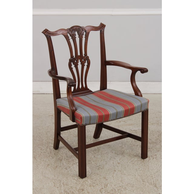 Age: Approx: 40 Years Old Details: Fine Carved Details High Quality Construction Chippendale Style Stretcher Base Frame...