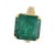 Modern Vivid Green Emerald Shape Square Step Cut Emerald Diamond Cocktail Stateme, Size 6.5 For Sale - Image 3 of 10